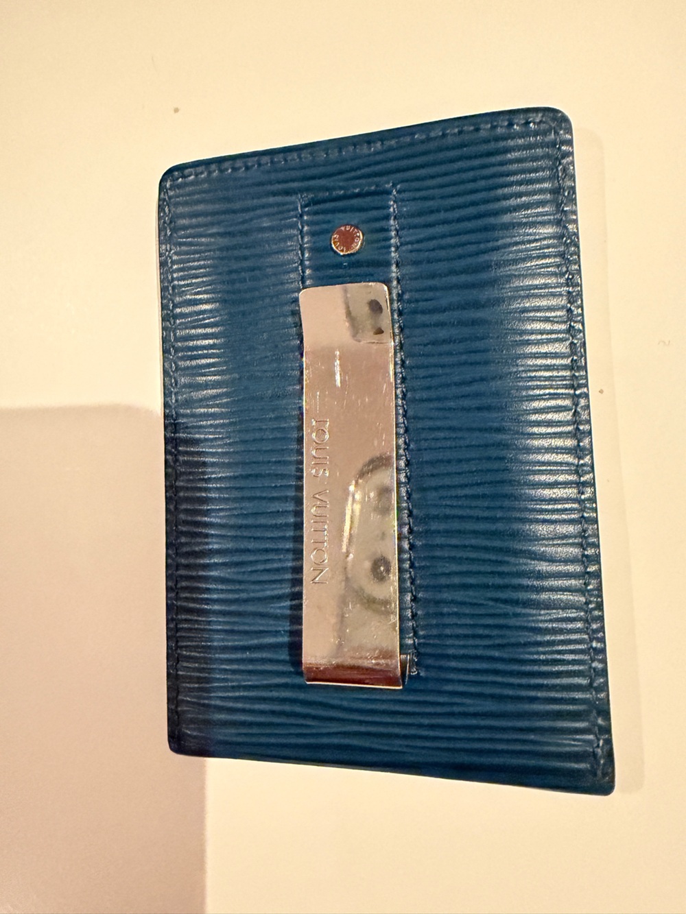 Louis Vuitton Blue Epi Leather Money Clip Wallet - Picture 3 of 4